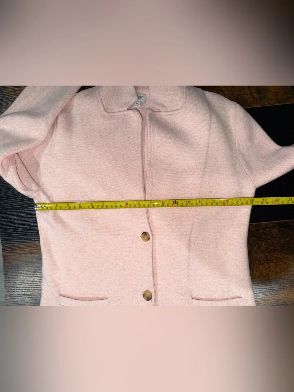 J.Crew Light Pink Open-Front Cardigan Knit Sweater 100% cotton Jacket M
